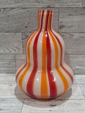 Vtg Murano Gourd Style Glass Hand Blown Vase